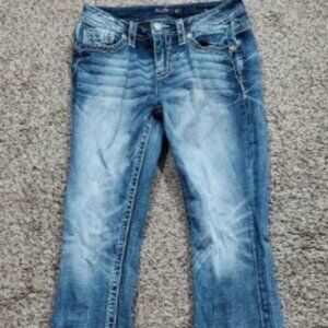 Miss Me Mid-Rise Tailored Boot Jeans - 27 (29" inseam) Stars and Stripes Embrod.